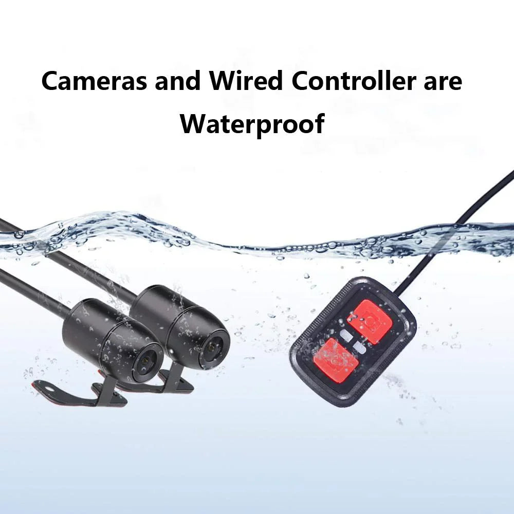 1080P No Screen Motorcycle Dash Cam, WiFi Night Vision 130° Wide Angle Front & Rear Camera 2 Channels Video Driving Recorder, Loop Recording, -sensor