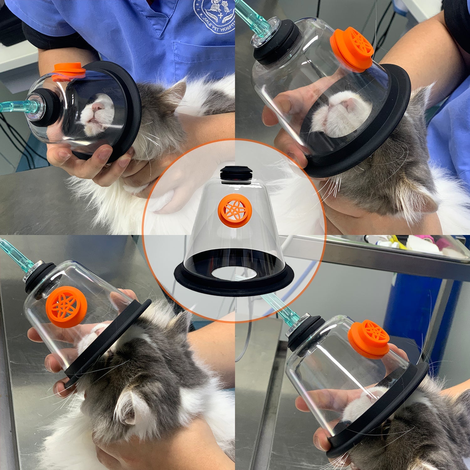 Pet Oxygen Mask - Veterinary Designed Breathing Aid for Dogs & Cats - 5 Sizes - Easy to Clean & Connect to Oxygen Source - Ensures Comfort & More Oxygen