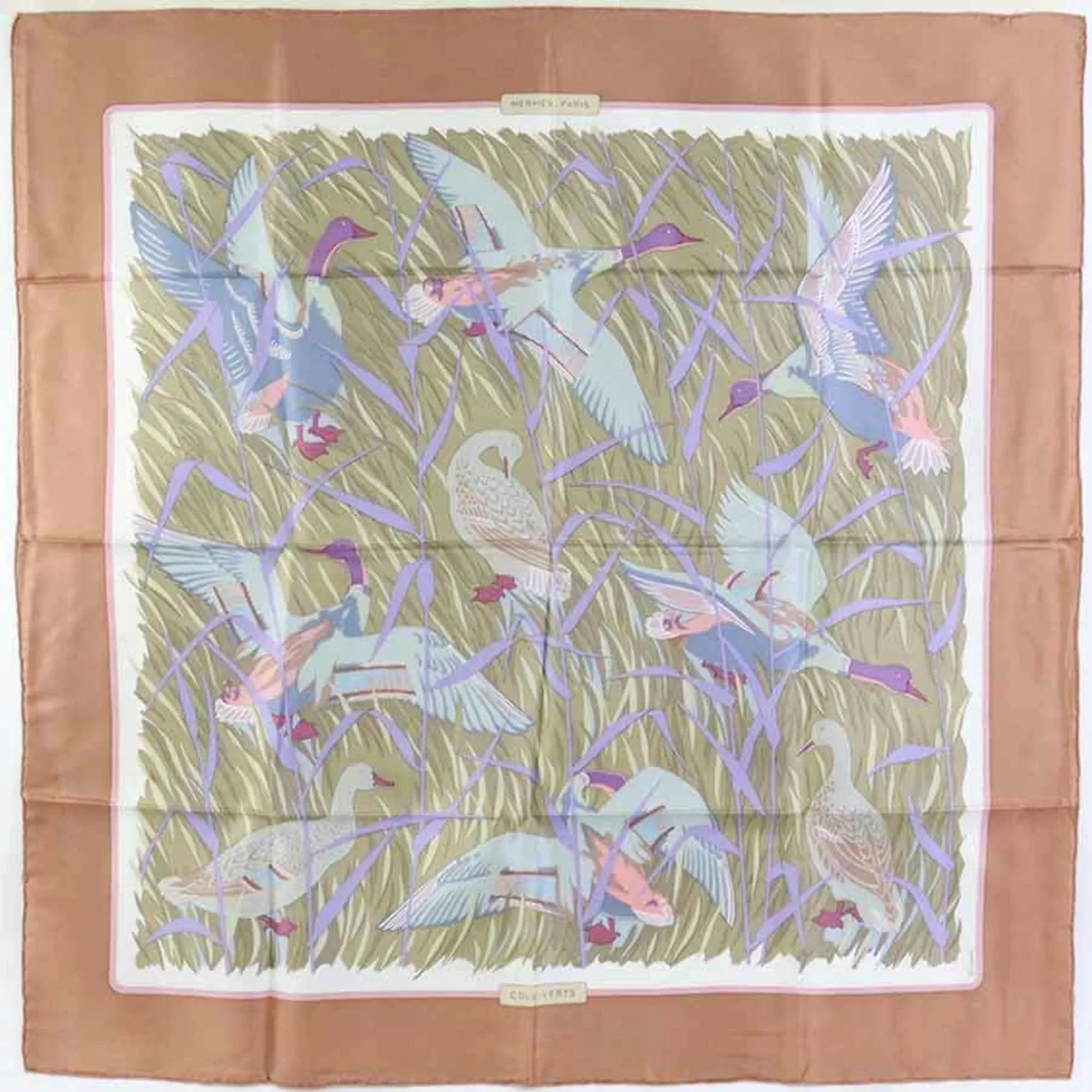 Pre-Owned  Scarf Carre90 Silk Pink/Multicolor Women's (Good)