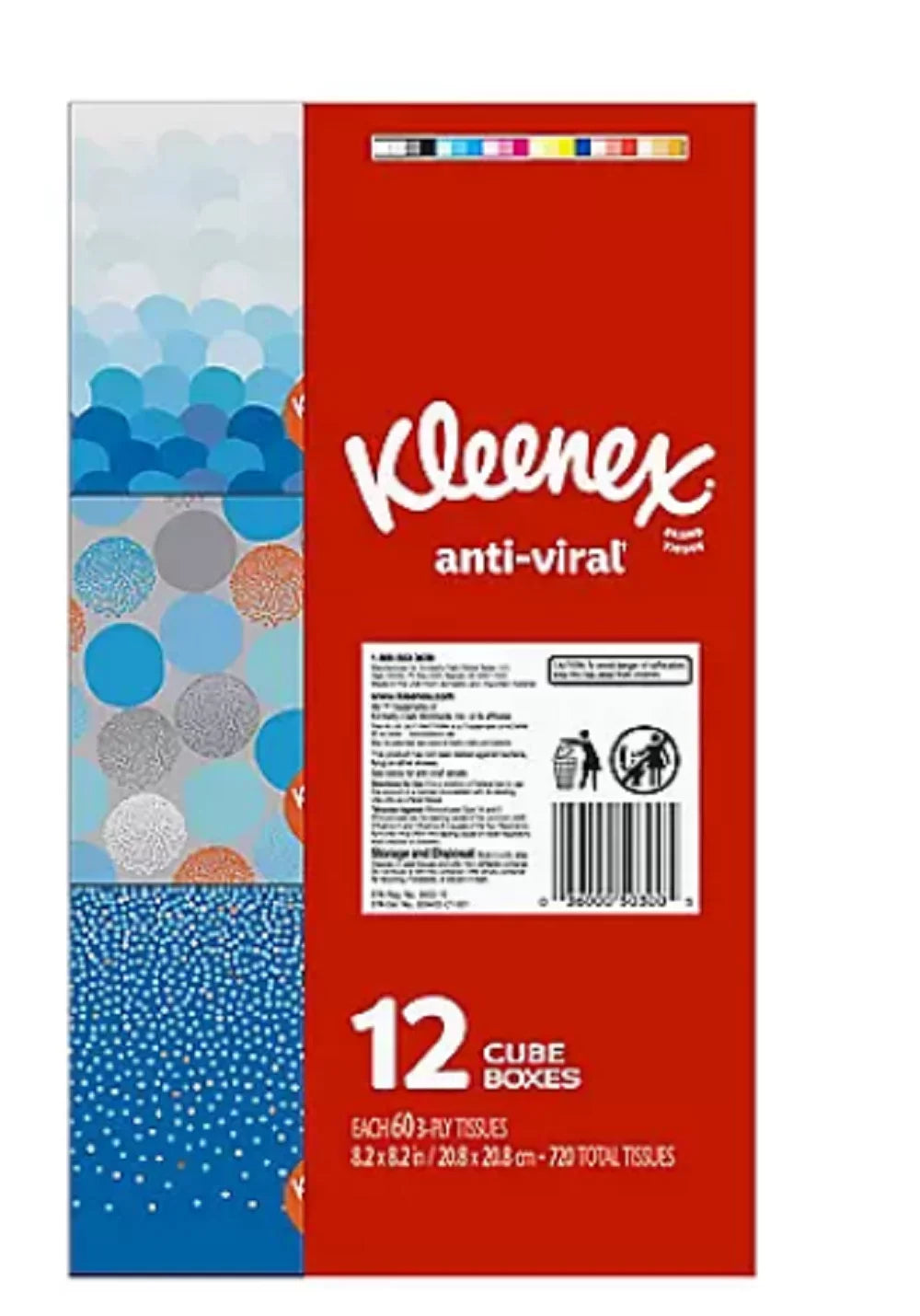 Kleenex Anti-Viral 3-Ply Facial Tissue - Cube boxes (60 tissues, 12 pk.)