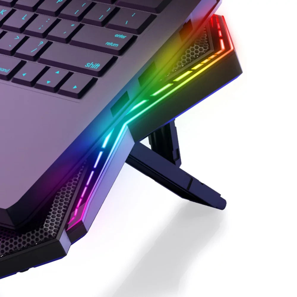 Laptop Cooler Stand with 6 Fans, Adjustable Wind Speed, and Mute Design