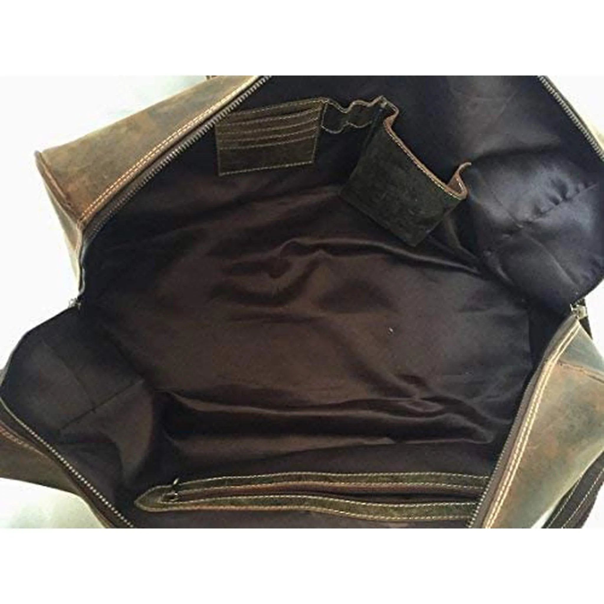 Fashion Co. 20" Men's Vintage Distressed Buffalo Leather Duffle Bag | Spacious & Stylish | Adjustable Shoulder Strap