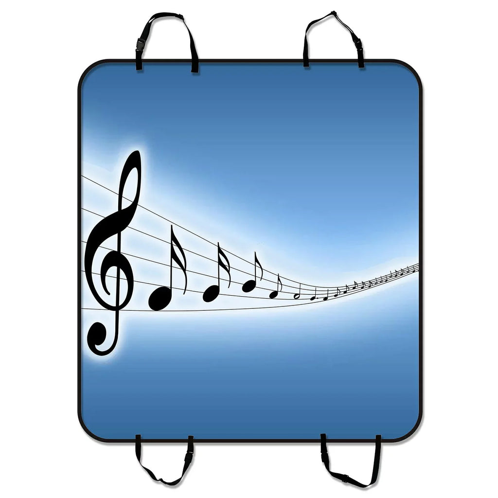 Lovely Melody Music Notes Pet Car Seat Cover Dog Car Seat Mat Hammock Cargo Mat Trunk Mat For Cars Trucks and  54x60 inches