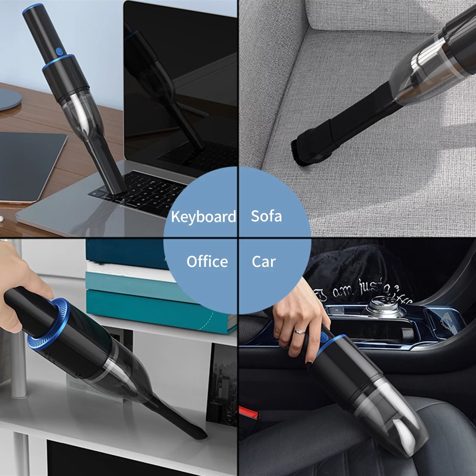 Anself 10000Pa Car Cleaner Portable  Handheld  Cleaner 120W Strong Suction Cleaner for Pet Hair Dust Gravel Cleaning Home Office