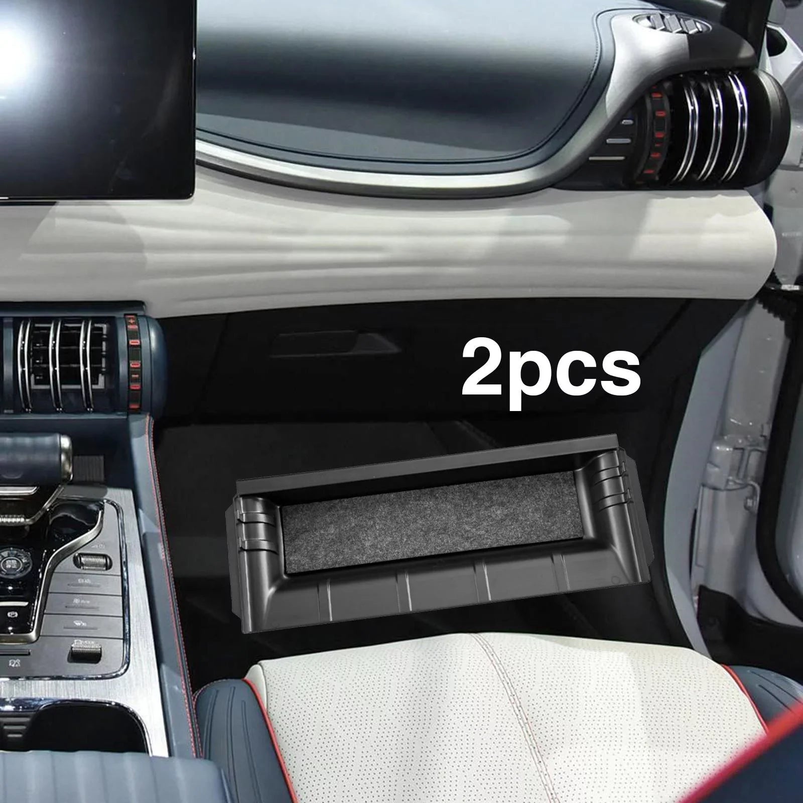 under Seat Storage Box Decoration Car Interior Accessories Hidden Tray Hidden 2Pieces