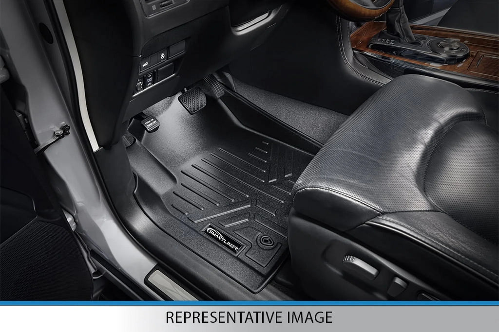 Smartliner All Weather Floor Mats 3 Rows Black Set for 2017-21 Chrysler Pacifica