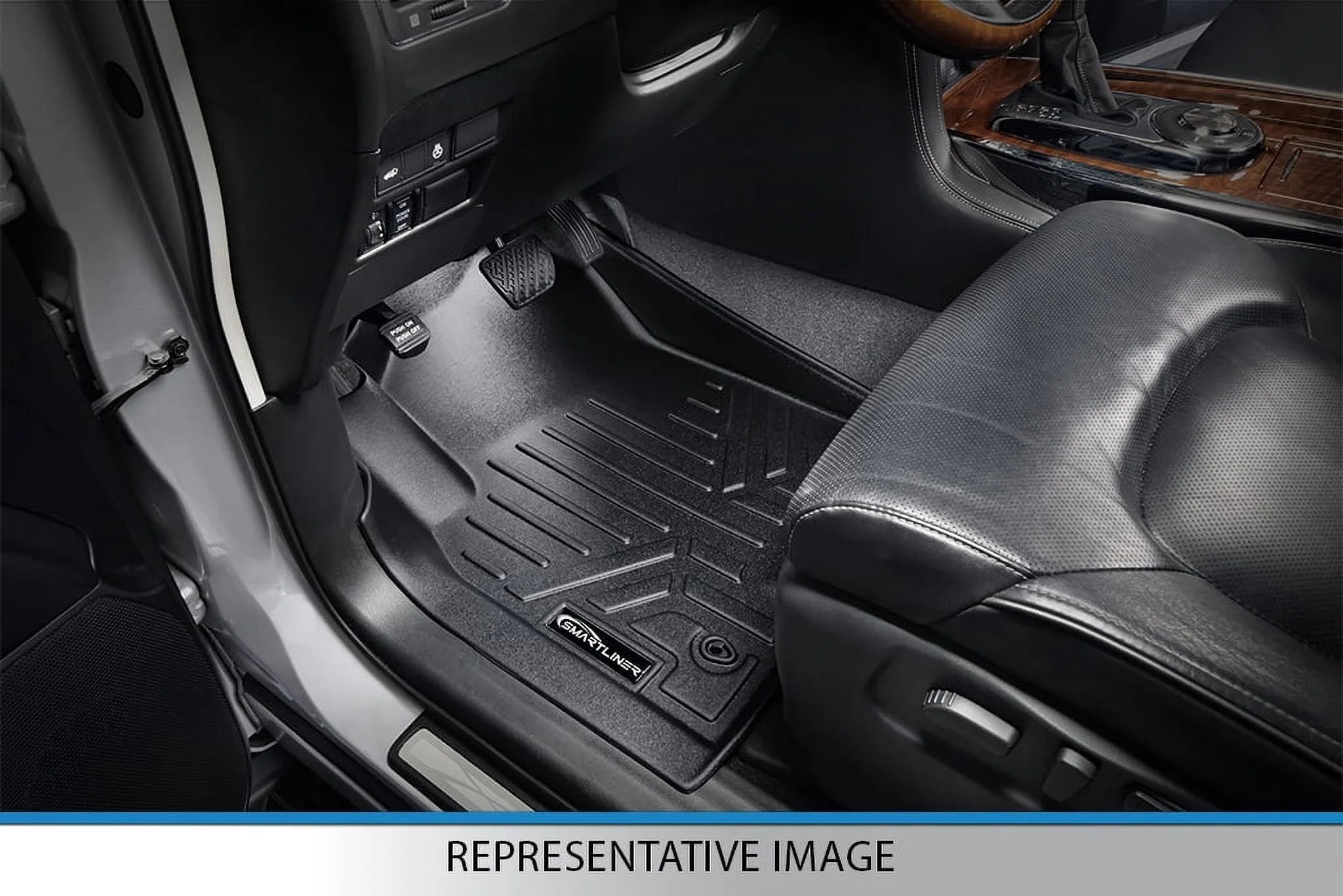Smartliner All Weather Floor Mats 3 Rows Black Set for 2017-21 Chrysler Pacifica