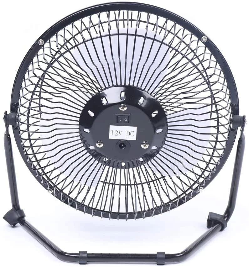Miumaeov 8 Inch Solar Powered Fan, Portable Solar Powered Panel+Fan+3x1W 12V Bulbs with Adapter for Ventilation Caravan Camping Home Office Outdoor Traveling Fishing