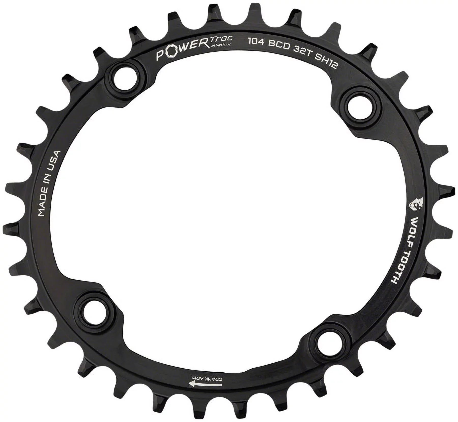 Wolf Tooth Elliptical 104  Hyperglide+ Chainring - Tooth Count: 34 Chainring : 104