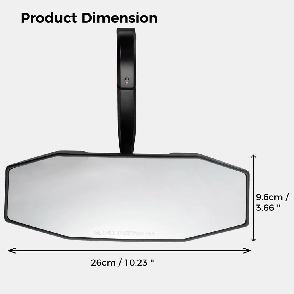 Rear View Center Mirror, 10" Ultra Clear   Rear View Mirror, Adjustable Panoramic  Rear-view Mirror Fit for 1.75" Roll Bar