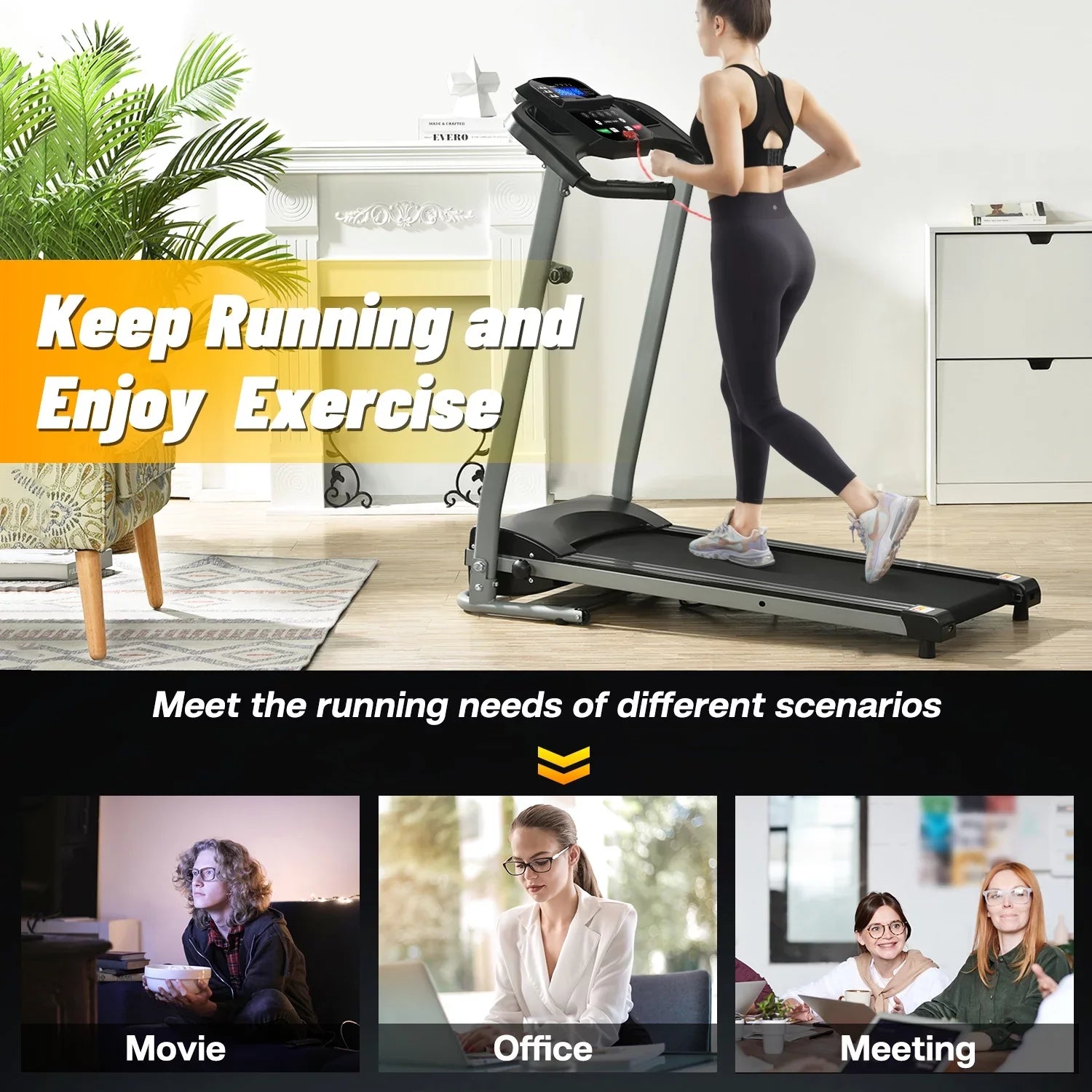 Folding Treadmill Ideal for Small Apartments Perfect for Home and Gym Use