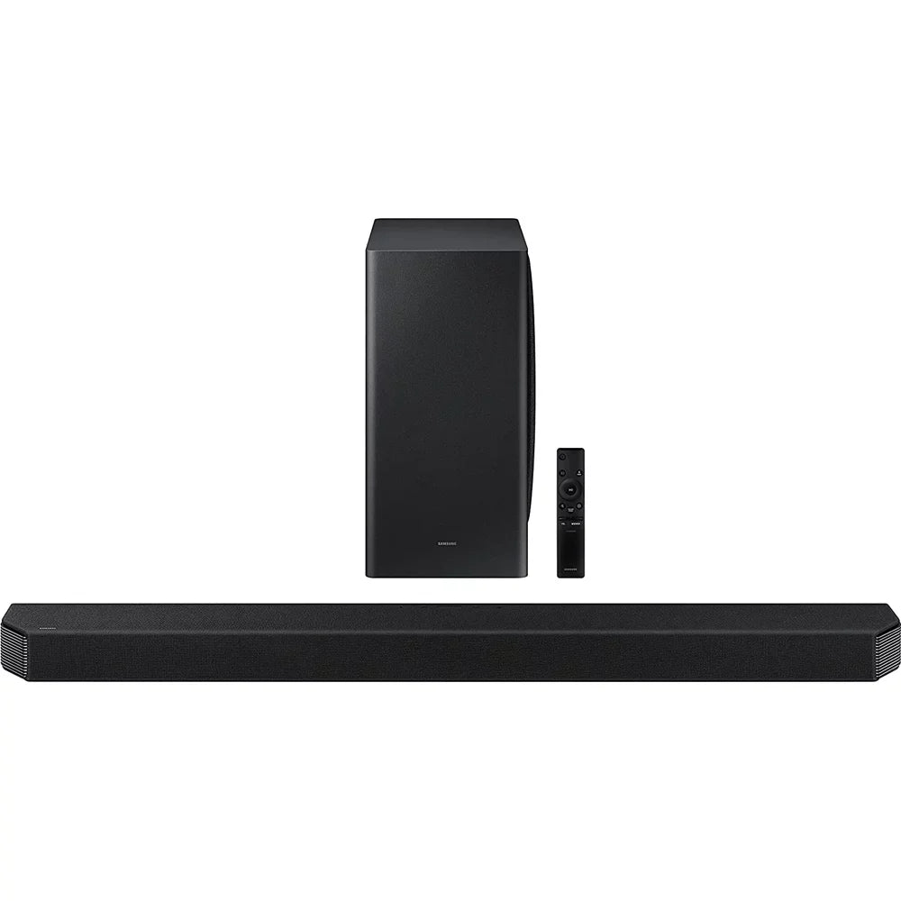 Samsung - 9.1.4ch Surround Sound Wireless Home Theater Bundle 7.1.2ch Dolby Atmos /: Soundbar + Swa-9500S 2.0.2ch Rear Speaker Kit + Subwoofer + Extended Coverage + 2 Deco Gear  Cables