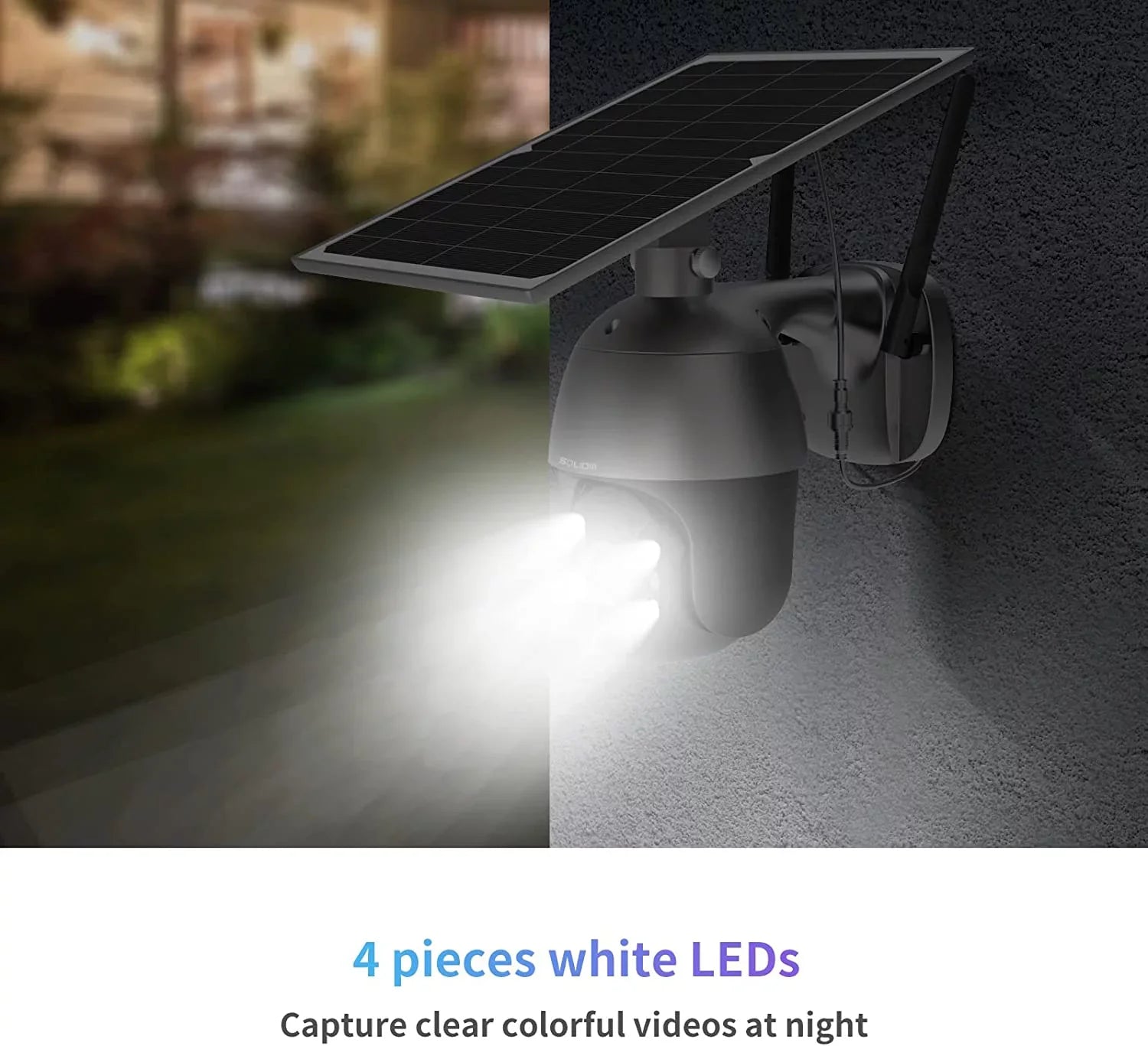 Soliom 3G/4G  Outdoor Security Camera Wireless,Pan Tilt 360°View Spotlight,1080P , Motion,No Wifi,Rechargeable Batteries,-4G