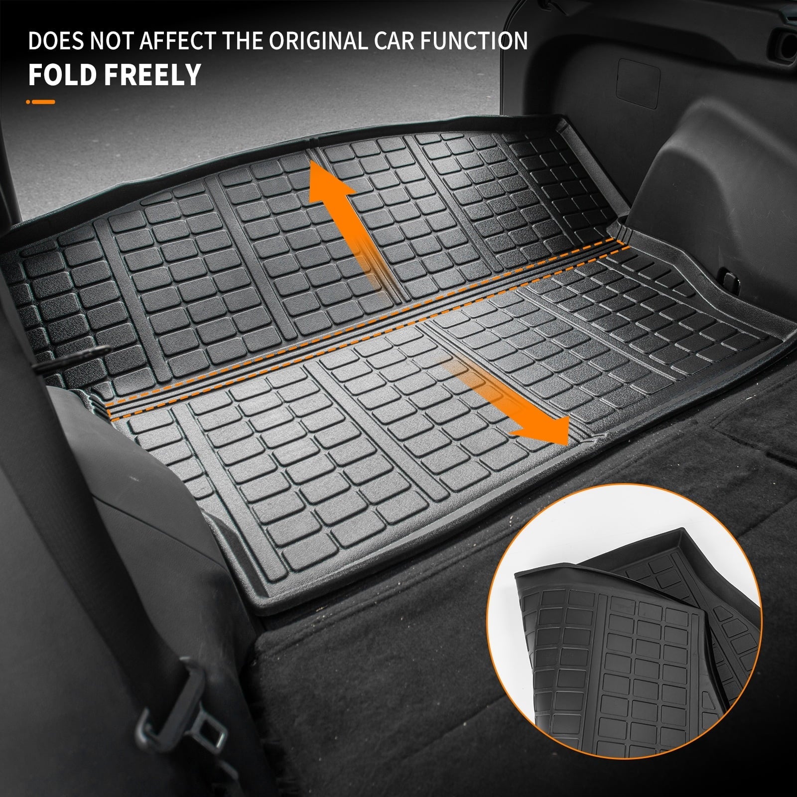 Fit 2019 2020 2021 2022 2023 Toyota Rav4 Trunk Mat  Cargo Liner All Weather Rubber Mat Toyota Rav4 Accessories (Rear Trunk Mat)