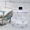 Miumaeov Medical Trolley 2 Tier Spacious Beauty Salon Rolling Trolley with Dirt Buckets Drawers 360°Rotate Wheels Heavy Duty Medical Utility Cart for Hospital Dental Clinic
