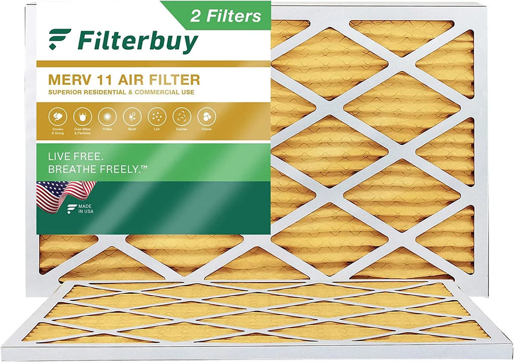 Filterbuy 12x25x1  11 Pleated   Furnace Air Filters (2-Pack)