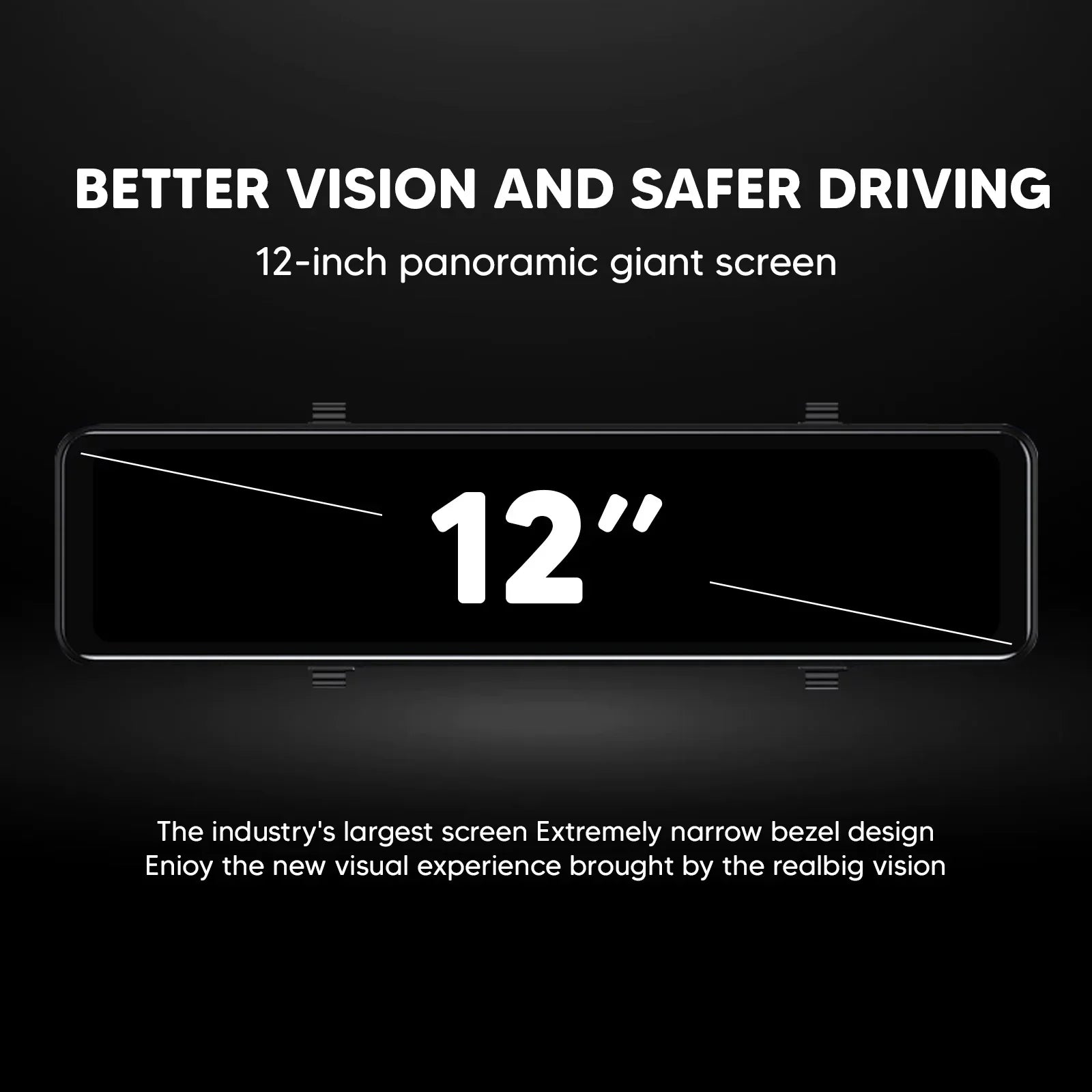 Car Rear View Mirror Camera Dual Dash Cam  Video Recorder Driving Recorder with Night Vision Panoramic Rearview Mirror with 4K 12" Full Touch Screen