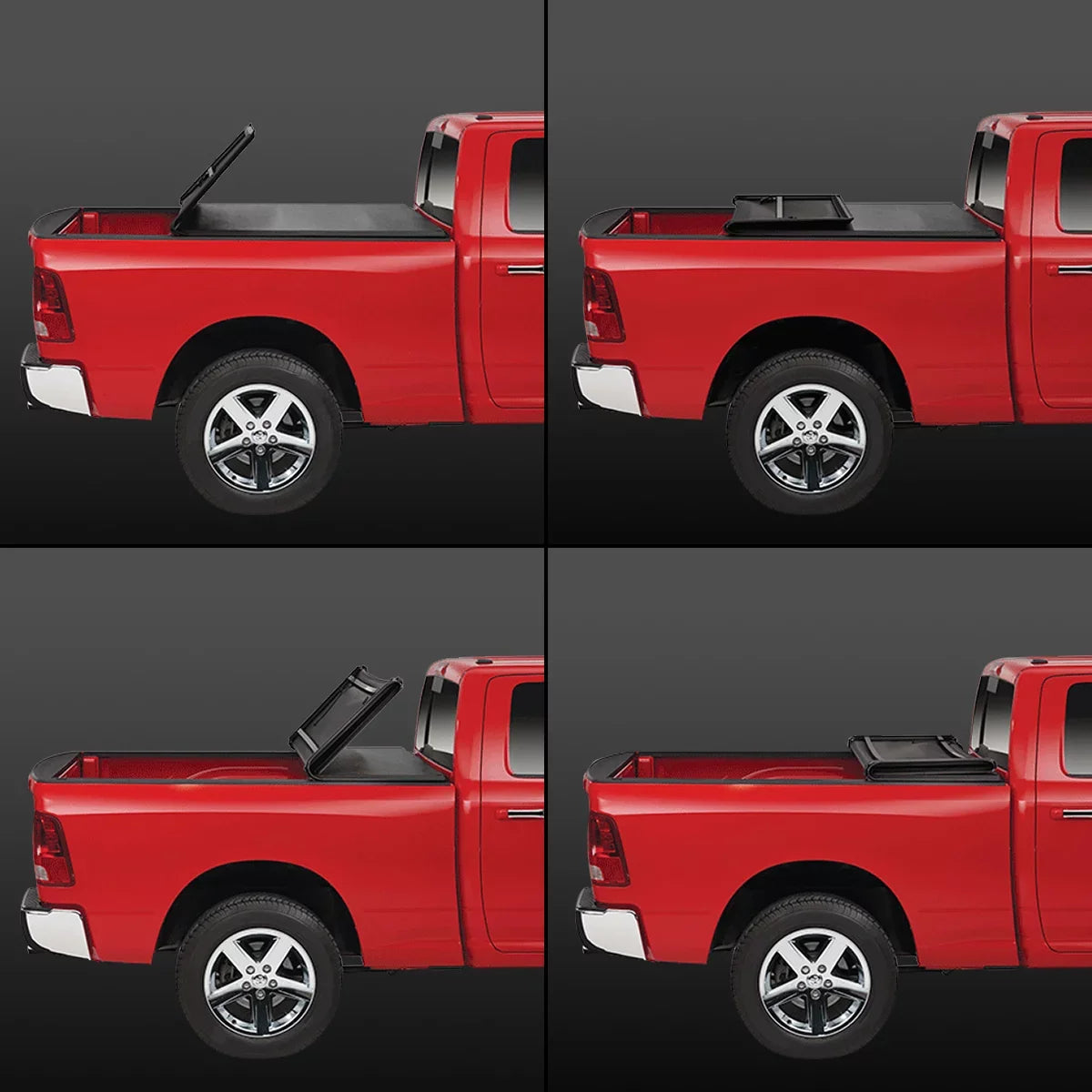 Motoring --045 For 2005 to 2021 Nissan Frontier 5' Bed Fleetside Adjustable Tri -Fold Soft Top Trunk Tonneau Cover
