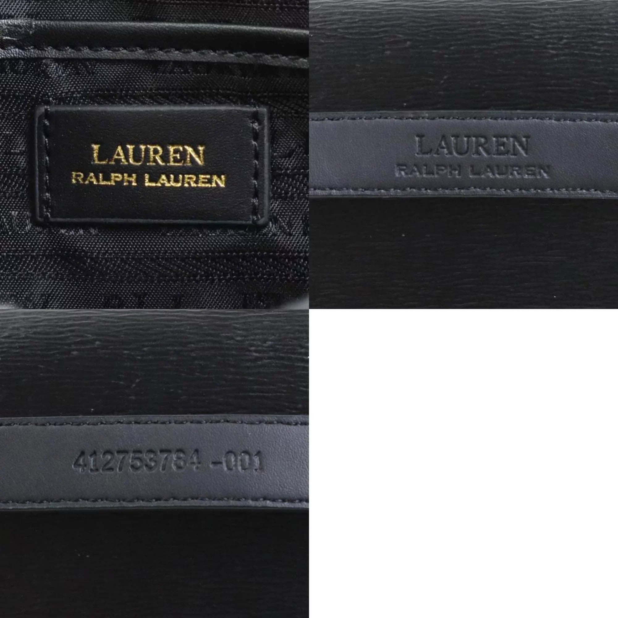 Pre-Owned   Lauren Ralph waist bag belt leather black gold ladies r9529f (Good)