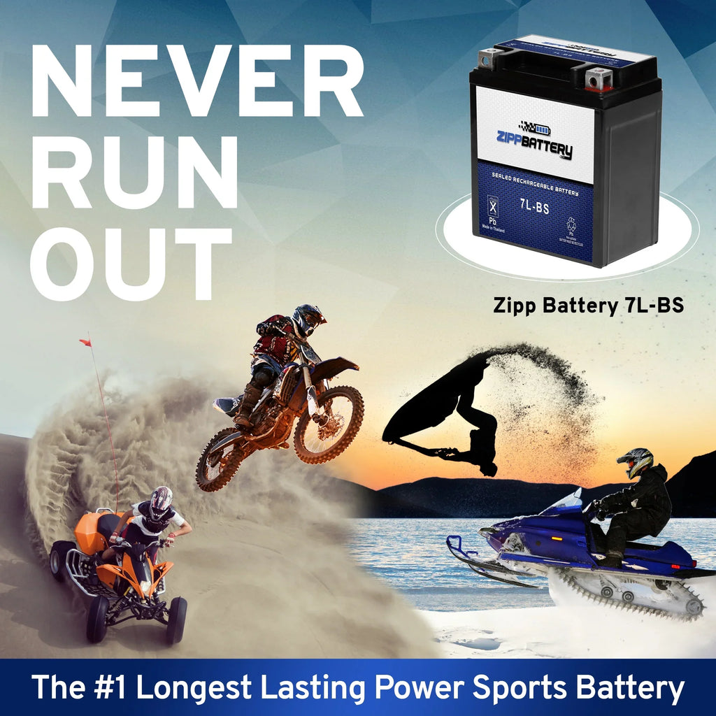 Zipp Battery - (7L- 12 Volt,6 Ah, 75 ) Motorcycle Battery for Honda 250cc Cb250 Nighthawk 1993