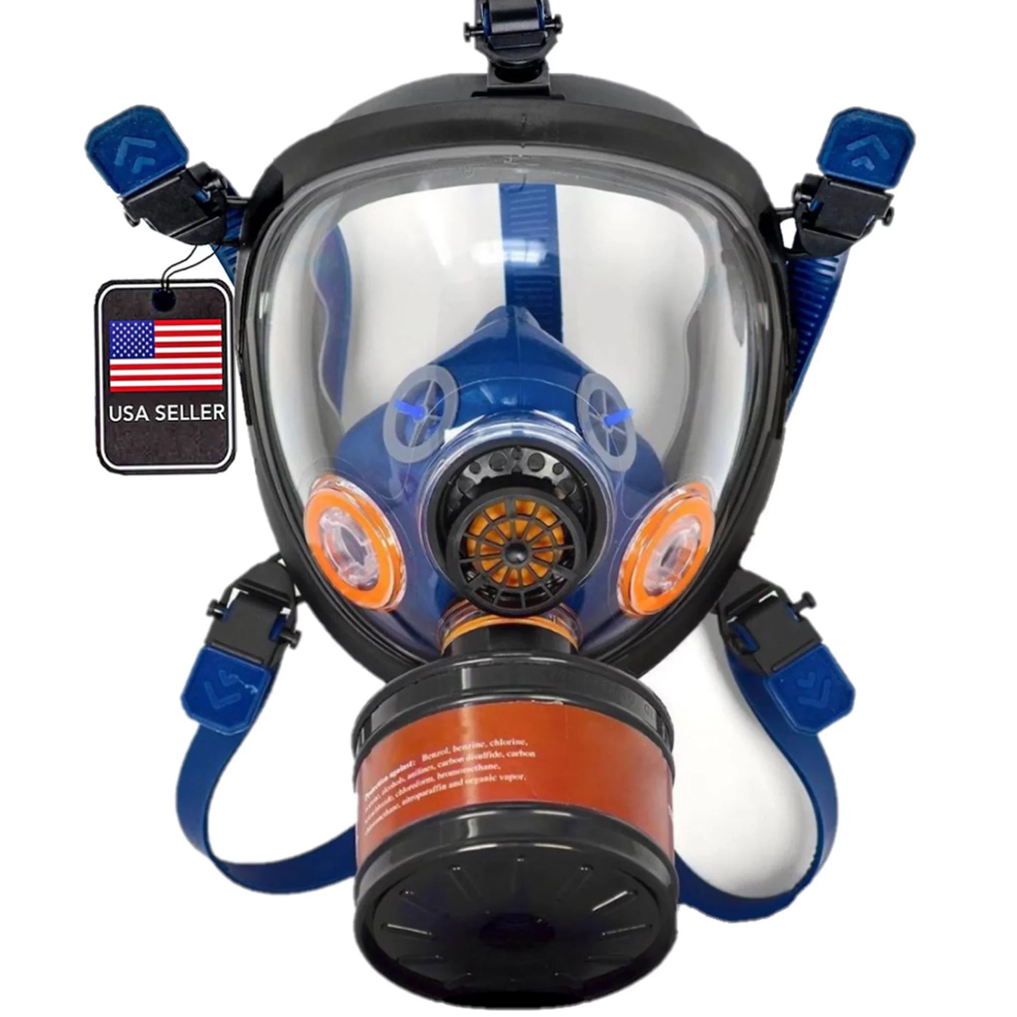 '-100X Full Face Survival Respirator Gas Mask with Organic Vapor and Particulate Filtration