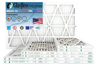 Glasfloss 16x16x1 -  10 -Qty:4 - Furnace Air Filter - Made in  (Actual Size: 15.5 x 15.5x7/8 inch)