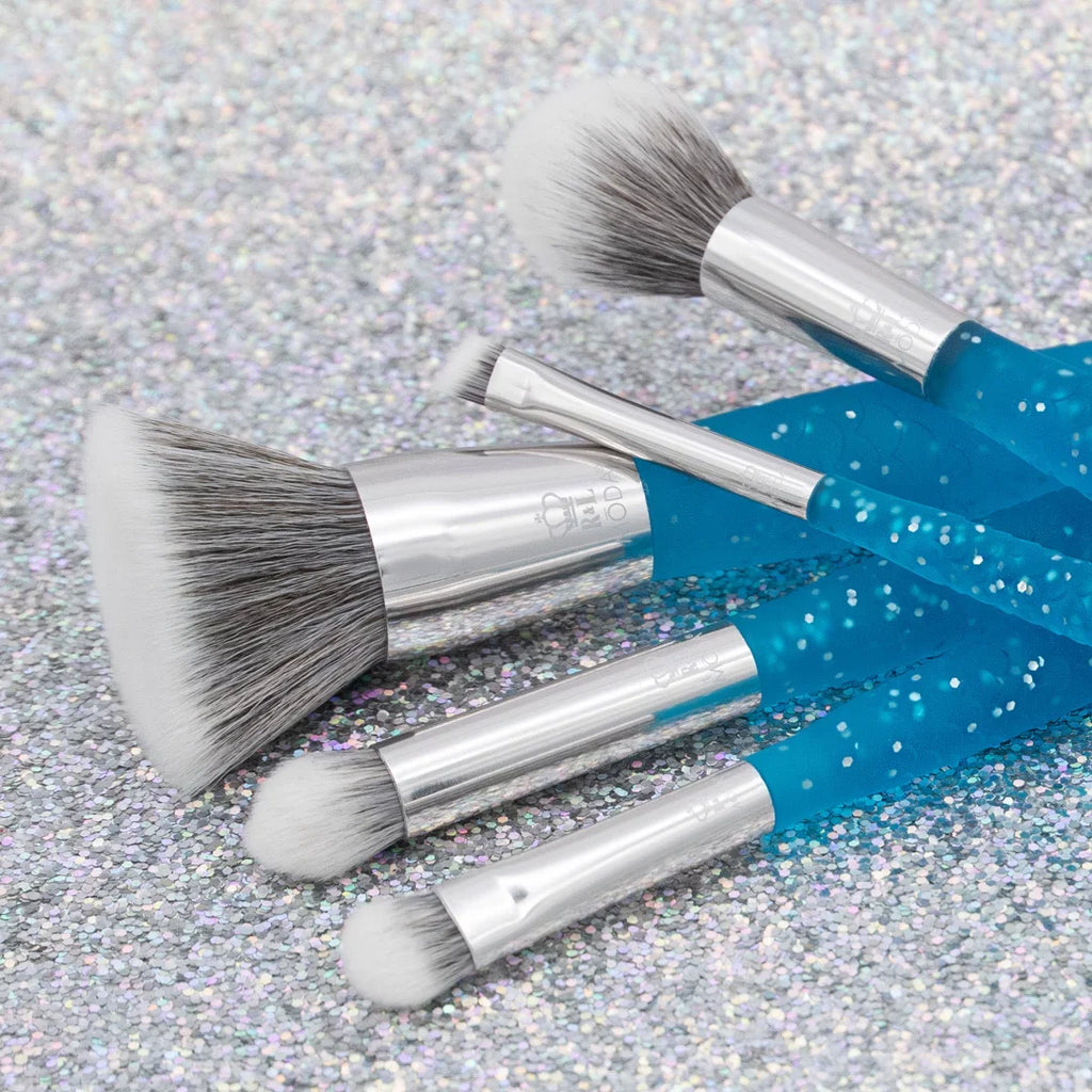 Moda Brush Mythical Blue Fire 6pc Makeup Brush Set, Includes Accentuate, Small Shader, and Crease Makeup Brushes