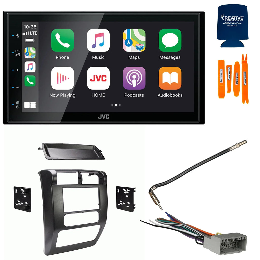 Bundle -  - 6.8" Apple CarPlay/Android Auto Digital Media Receiver with Dash Kit, Wiring Harness and Antenna Adaptor, Compatible with Wrangler, 03-06