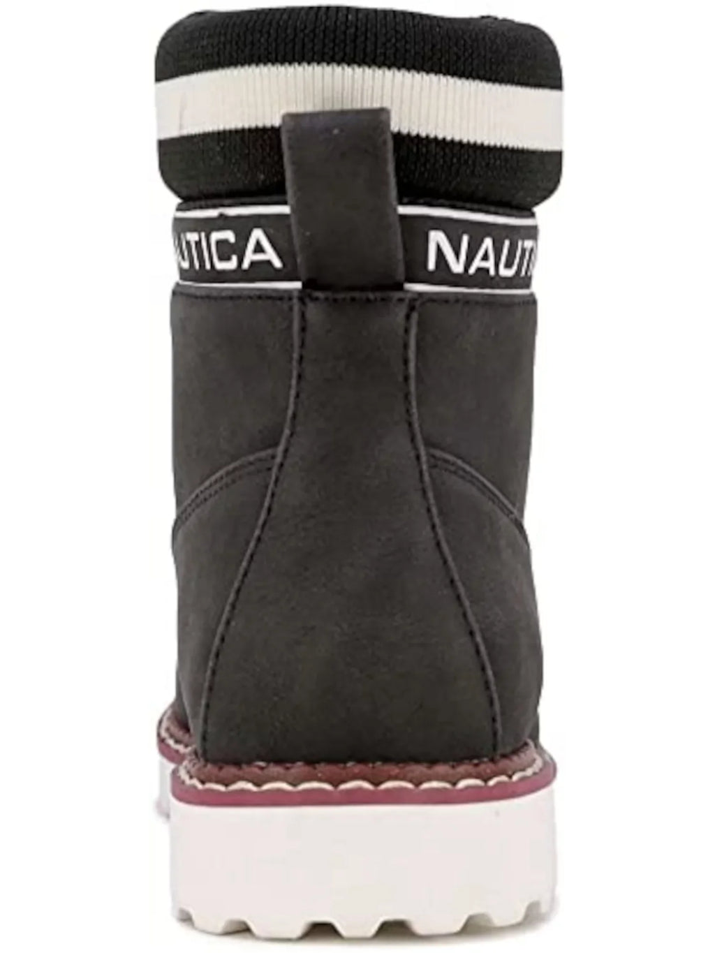 Womens Black Mixed Media Logo Strap Romilly Round Toe Lace-Up Hiking Boots 8
