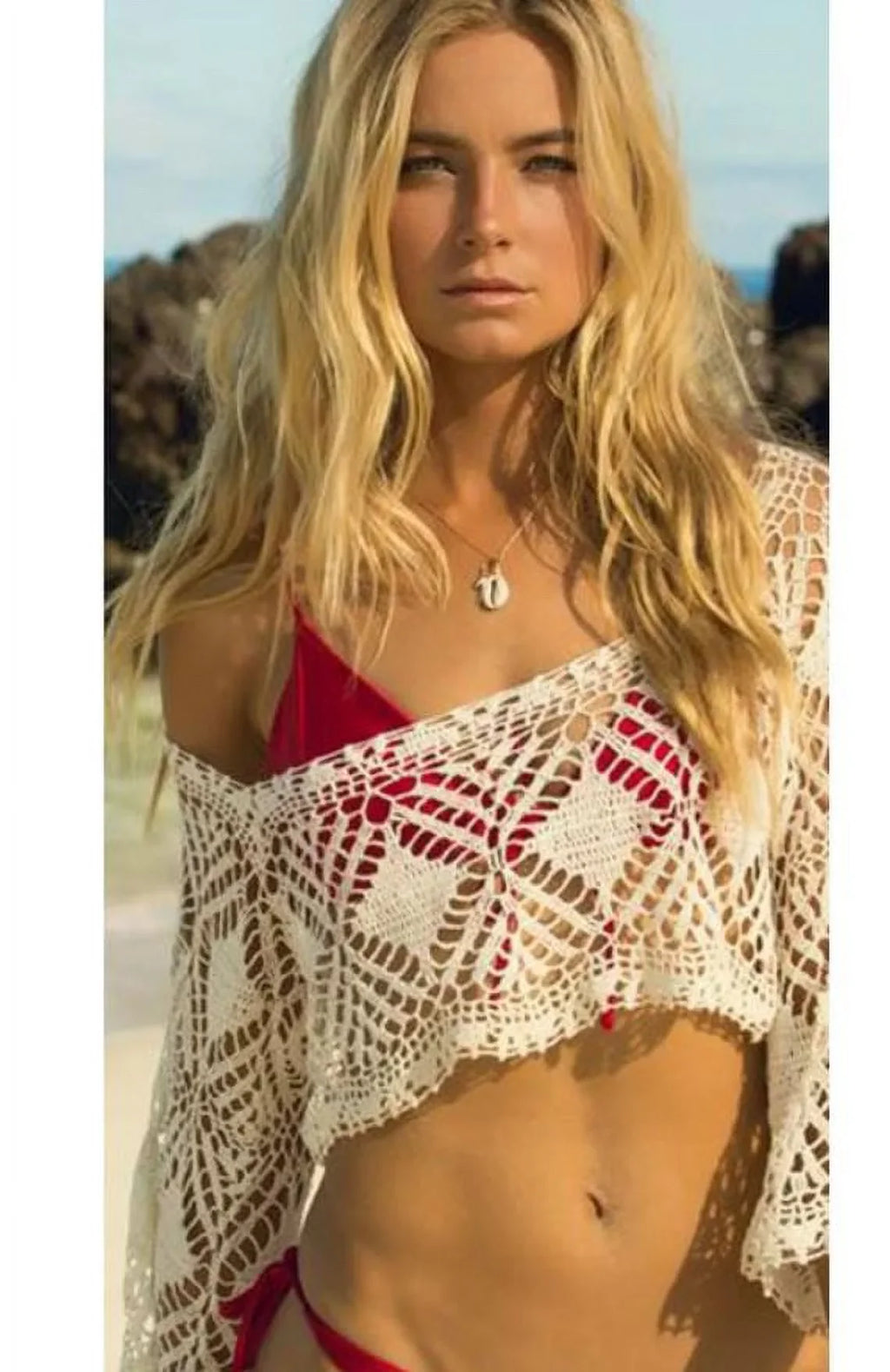 LSpace Women's Natural Threads Crop Top Swim Cover up, /
