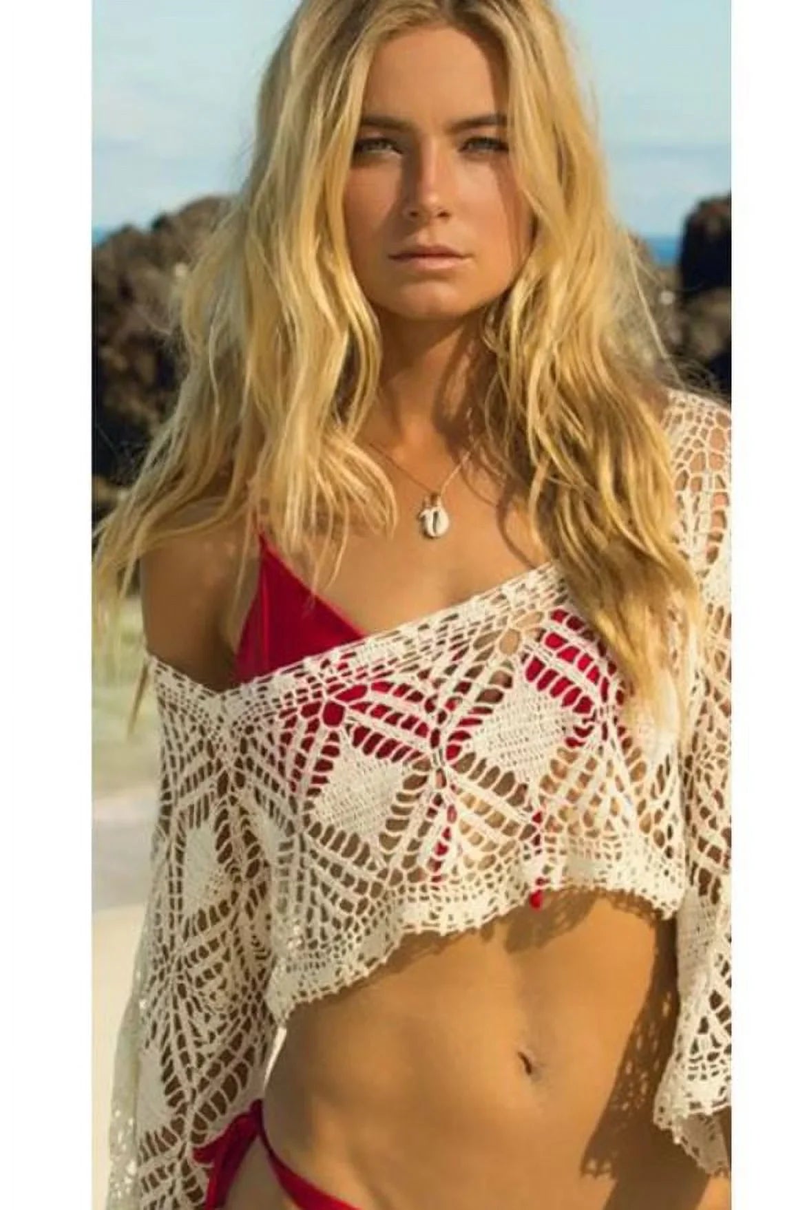 LSpace Women's Natural Threads Crop Top Swim Cover up, /
