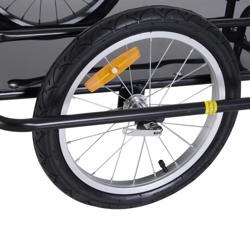 Aosom Folding Bike Cargo Trailer Cart with Seat Post Hitch- Black up to 88 Lbs.