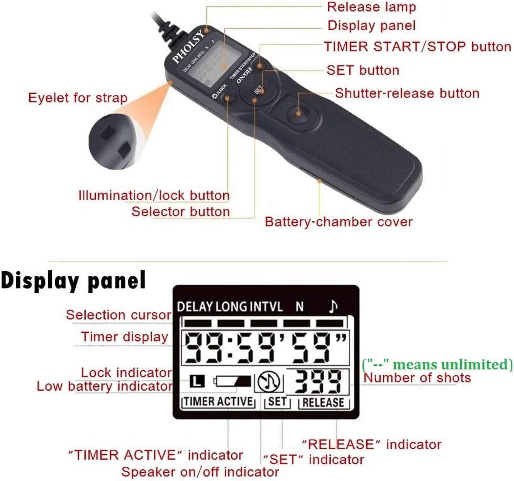 Timer Remote Control Cable with Intervalometer for Panasonic , , , , , , , , , , , , , , , , , , , , ,   for Panasonic