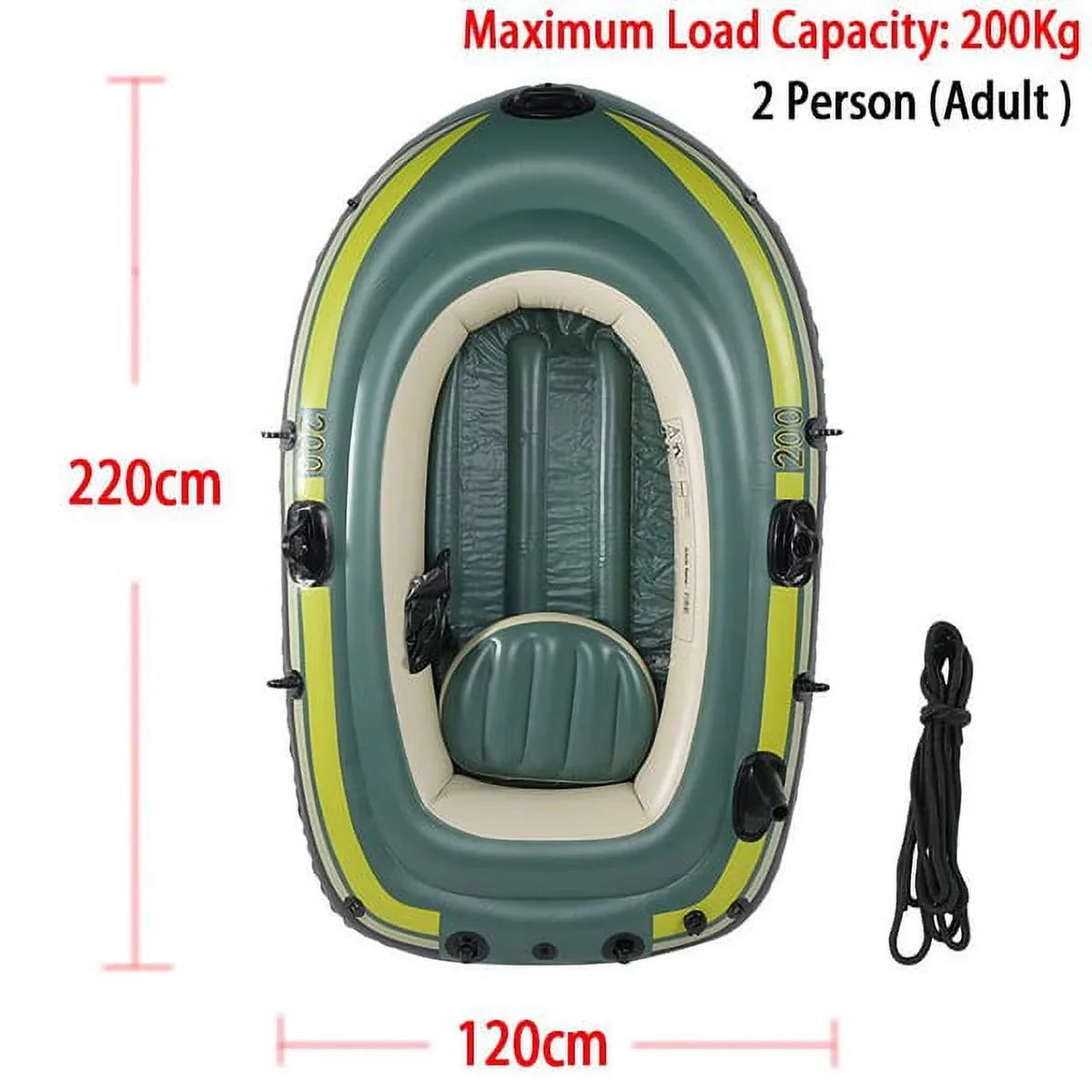 Eastbuy Green  Inflatable Two/Three Person Rowing Air Boat Fishing Drifting Diving Tool