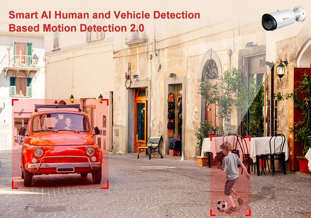 5MP Bullet Camera 4X Zoom Camera Support Human Vehicle Detection 30M  Distance Built in Mic .265