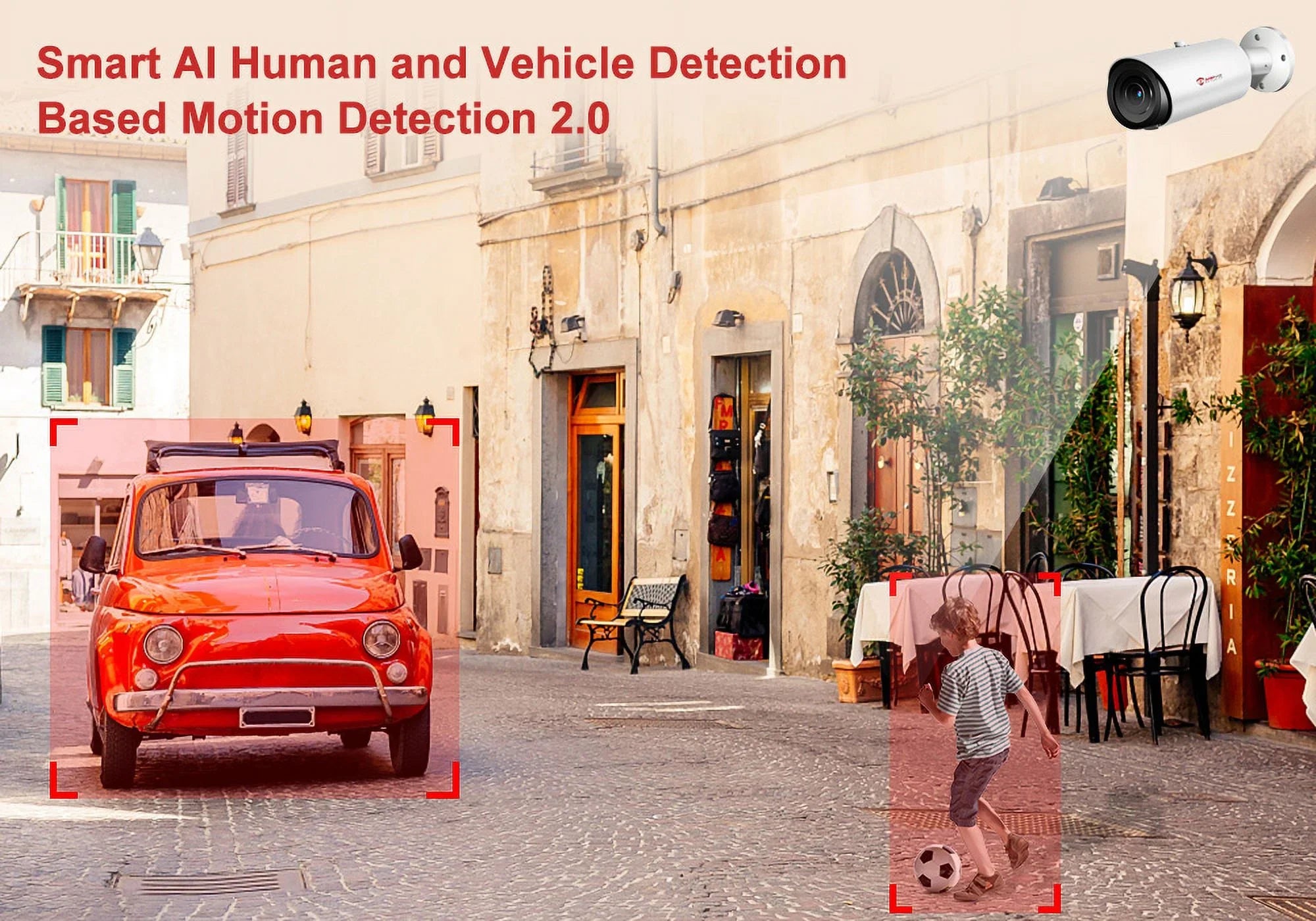 5MP Bullet Camera 4X Zoom Camera Support Human Vehicle Detection 30M  Distance Built in Mic .265