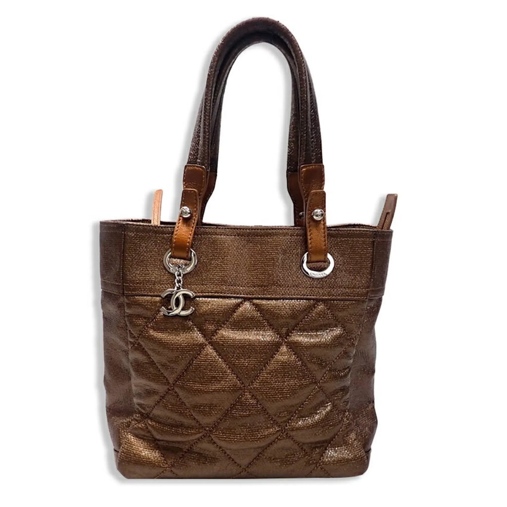 Pre-Owned  Chanel Paris Biarritz coated canvas hand tote bag (Fair)