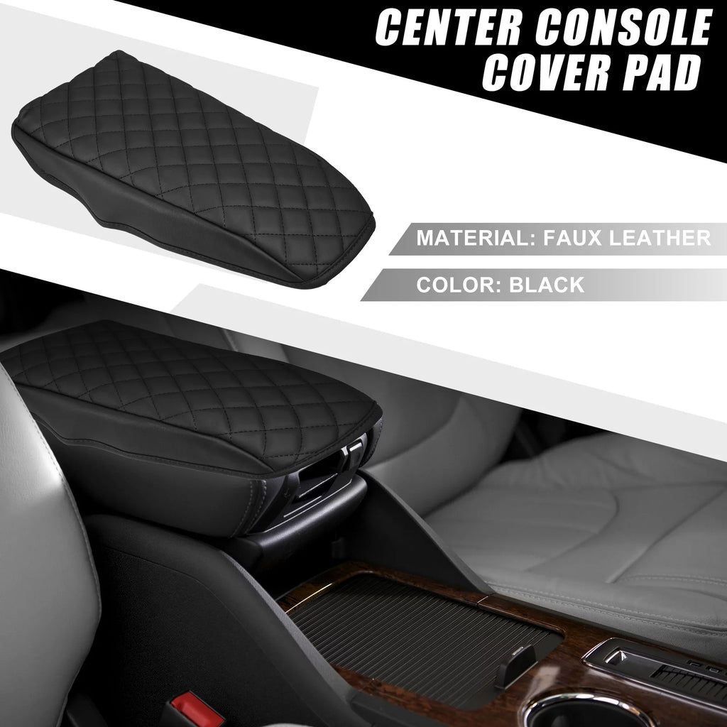 Unique Bargains Car Center Console Pad Waterproof Armrest Seat Box Cover Protector for Ford Bronco Sport 2020-2023 Black