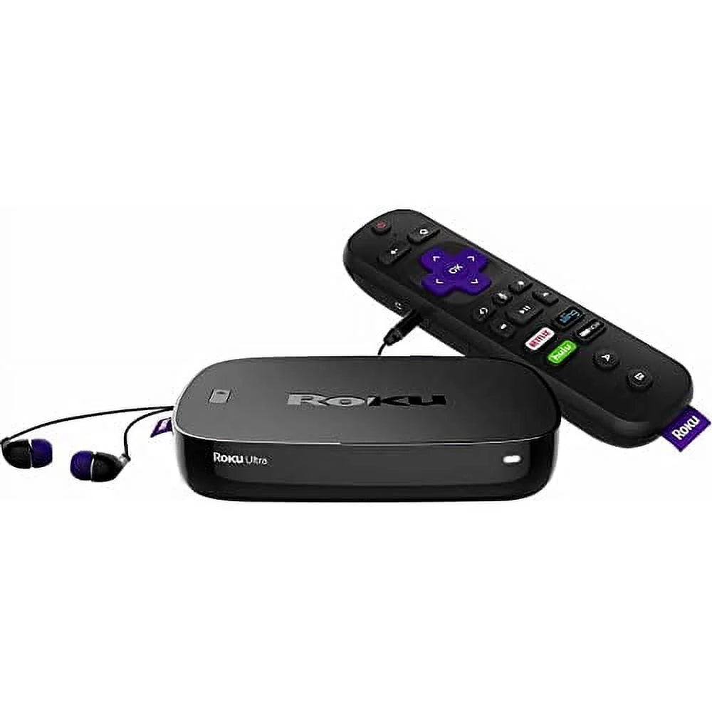 Roku Ultra | 4K// Streaming Player with Enhanced Remote (Voice, Remote Finder, Headphone Jack,  Power and Volume), Ethernet, Micro  and  (2017)