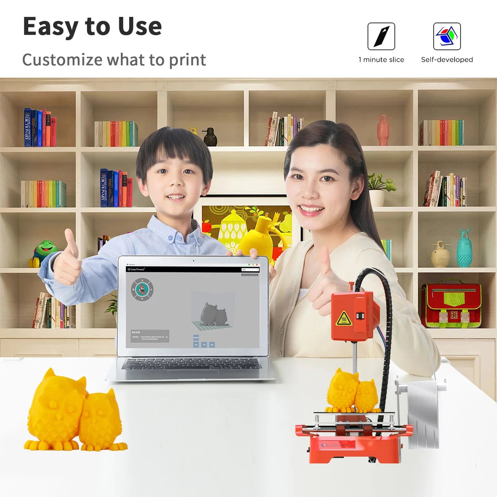 3D Printer, No Size No Heated Bed, One-Key Operation, Perfect for Kids and Education