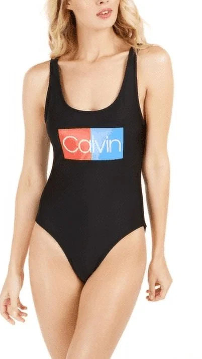 Calvin Klein  Logo Deep -Back One-Piece Swimsuit,  Large