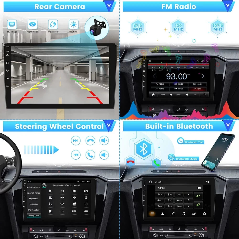 Podofo 2+32G for Hyundai Elantra 2014-2016 Wireless Carplay Android Auto Mirror Link 9'' Touchscreen Car Stereo Radio Android 11 System   Hifi  Bluetooth Usb,  Backup Camera
