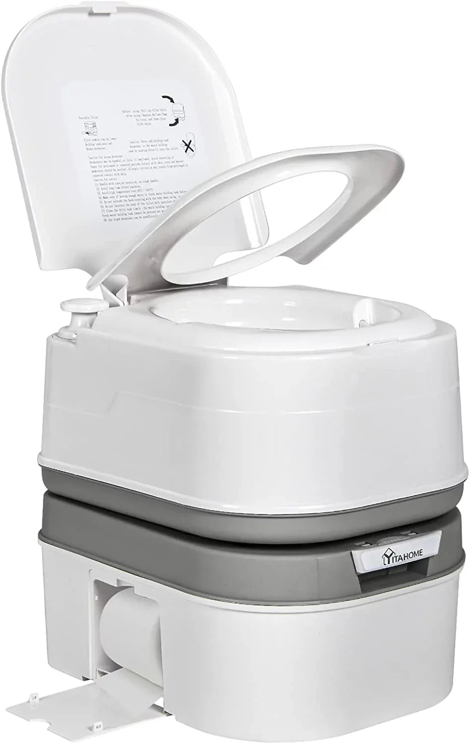 Portable Toilet, 6.34 Gallon Camping  Porta Potty , Outdoor  Toilet with Level Indicator, Rotating Spout