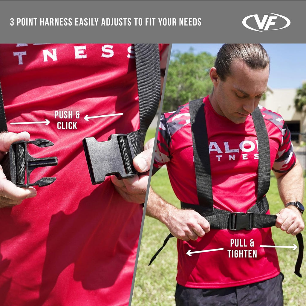 Valor Fitness - Agility Sled with Harness & Straps (Push, Pull, and Drag Sled)
