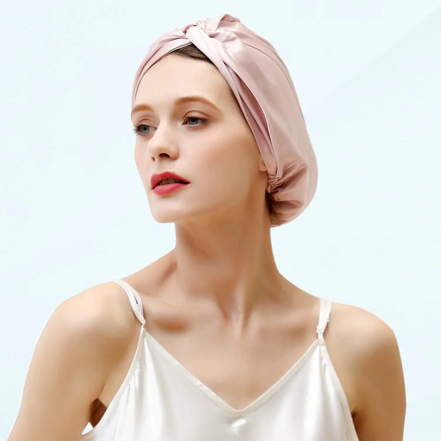 22 100% Mulberry Silk Sleeping Caps for Women Hair Care, Natural Silk Night Cap with Elastic Stay on Head (1Pc, )
