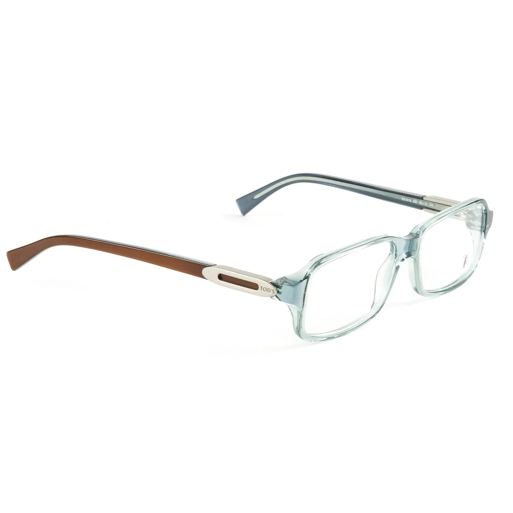 Tod's Rectangular Acetate Eyeglass Frames  52mm Transparent Turquoise