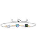 925 Silver and 10K Yellow Gold Moissanite Mercury Mist Mystic Topaz Green Mystic Topaz and Lab Grown Diamond Tennis Bracelet for Women By Keren Hanan (2.30 cttw, Adjustable Up To 9 inch)