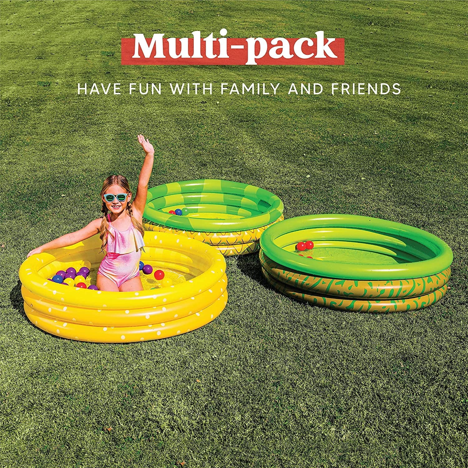 3 Packs 45  10 Inflatable Kiddie Pools Lemon Pineapple Avocado Inflatable Kiddie Pool Set for Kids Summer Fun Baby Swimming Pool Water Pool Pit Ball Pool