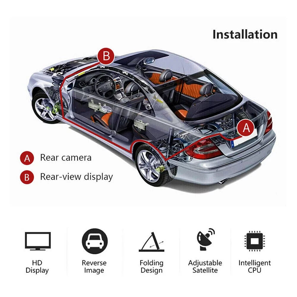4.3inch  Monitor Car Backup Reverse Camera Rear View Parking License Plate System