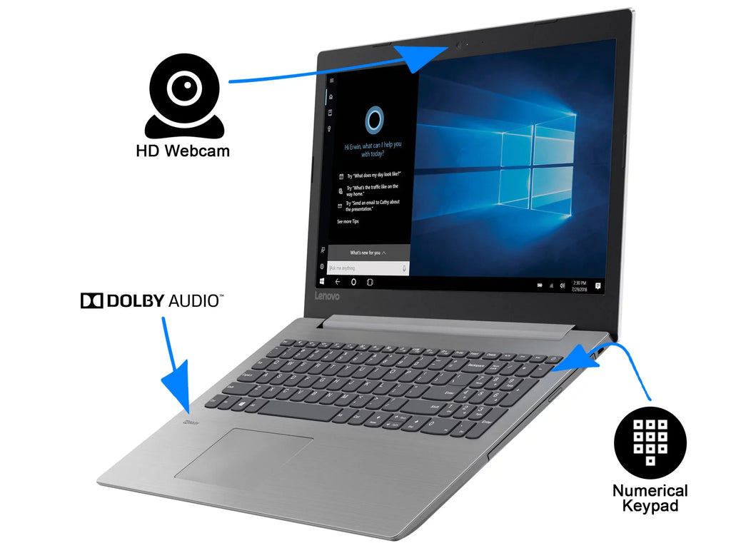Lenovo IdeaPad 330 Notebook 15.6" Laptop,  , 8GB , 1TB , -, Windows 10, Gray
